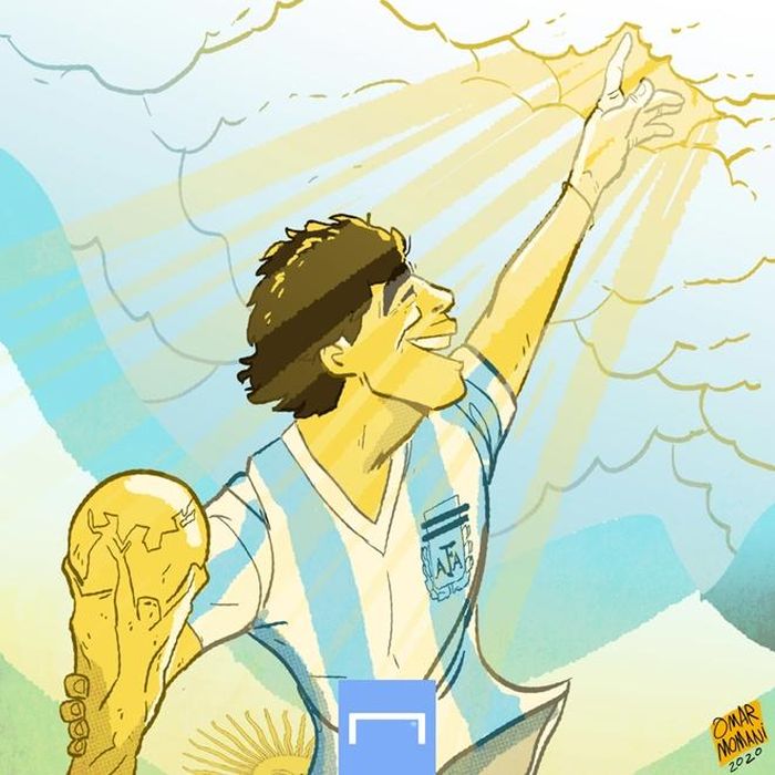 Thế giới bóng đá đồng loạt bày tỏ sự tiếc thương sau khi "cậu bé vàng" ra đi đột ngột. (Tranh Omar Momani)