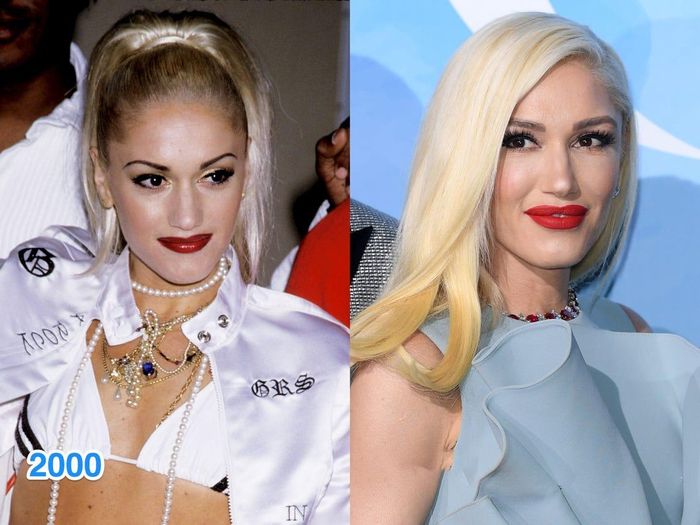  Ở tuổi 51, Gwen Stefani nhận lời cầu hôn của ca sĩ Blake Shelton. Dù lớn hơn người đàn ông quyến rũ nhất thế giới do People bình chọn và trải qua 3 lần sinh con, giọng ca Hair Up vẫn giữ được vẻ trẻ trung như thời còn hoạt động trong nhóm No Doubt. Ảnh: Getty. 