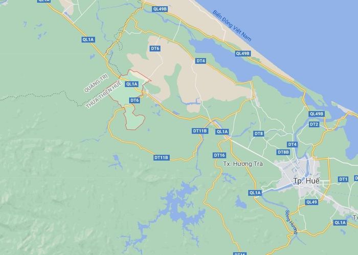  Quốc lộ 1 qua địa phận xã Phong Thu, huyện Phong Điền. Ảnh: Google Maps. 