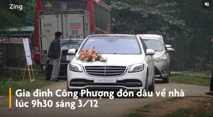 Đám cưới tại Nghệ An của Công Phượng và Viên Minh ở Nghệ An diễn ra theo đúng nghi lễ truyền thống. Công Phượng đón dâu về đến Nghệ An lúc 9h30. Ảnh: Zing.