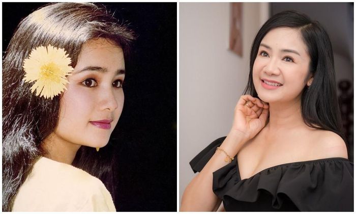 Sau hơn 30 năm và trải qua 2 lần sinh nở, Thu Hà vẫn giữ được gương mặt xinh đẹp, đôi mắt biết nói, thần thái kiều diễm không khác so với ngày còn là thiếu nữ.