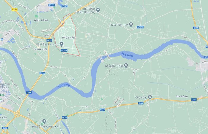  Vụ việc xảy ra tại xã Phù Chẩn, thị xã Từ Sơn, tỉnh Bắc Ninh. Ảnh: Google Maps. 