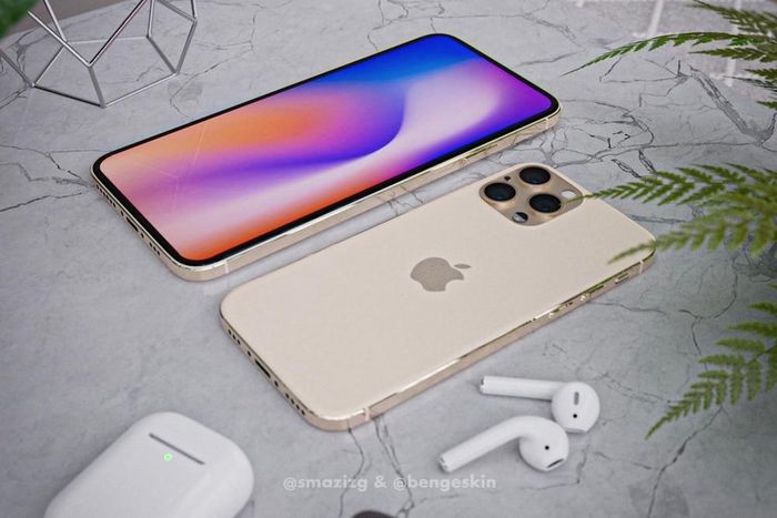 iPhone 12 từng được đồn đoán sẽ không còn phần khuyết đỉnh nhưng điều này đã không xảy ra. (Ảnh: @smazizg & @bengeskin)