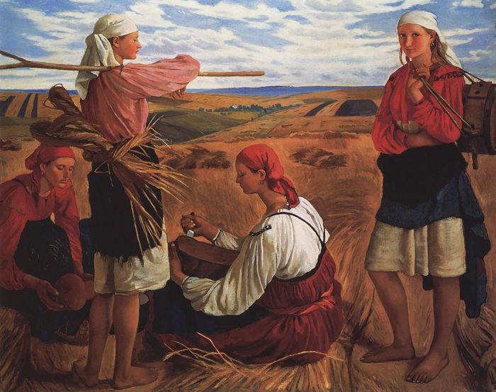  Năm 1924, Zinaida Serebriakova và các con phải tạm thời xa nhau vì nhiều lý do khách quan. Trong quãng thời gian này, nữ họa sĩ sống ở Pháp và hoạt động ngày càng tích cực hơn trên con đường nghệ thuật. Bức tranh The harvest (1915). 