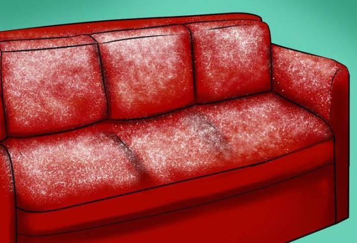 Mẹo này cũng có thể áp dụng được cho ghế sofa. Rắc baking soda lên trên và bên dưới ghế và trong khoảng 15 phút. Nếu cảm thấy ghế sofa có mùi quá gắt, có thể để baking soda qua đêm. Sau đó, sử dụng máy hút bụi để loại bỏ mọi thứ trên vải.