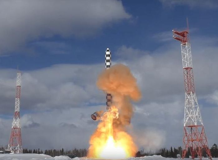 Hình ảnh được cho là cuộc phóng thử RS-28 vào tháng 3/2018. Ảnh: Missilethreat.