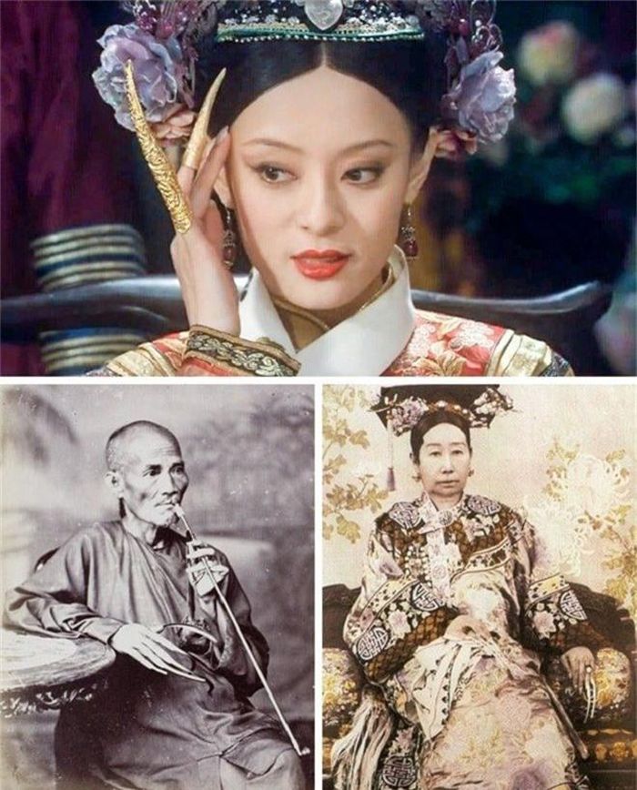  9. Nuôi móng tay dài: Móng tay dài tượng trưng cho sự giàu có, quyền lực, và hưởng thụ của giai cấp thống trị trong xã hội Trung Hoa thời phong kiến. Nếu không thích để móng tay dài, người ta có thể đeo những chiếc móng bằng vàng để thay thế. 