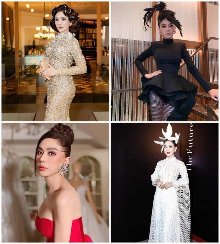 Ở tuổi 43, nhờ sự tự tin vào số đo hình thể mà Lâm Khánh Chi không ngần ngại thử sức với nhiều kiểu trang phục mang kiểu dáng thách thức người mặc.