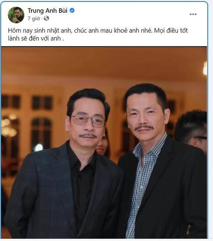 NSND Trung Anh gửi lời chúc tới NSND Hoàng Dũng