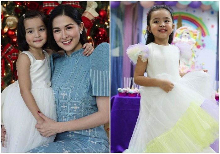 Cứ mỗi khi diện váy công chúa màu trắng bồng bềnh, Zia lại trông xinh xắn hệt những thiên thần nhỏ. Chất liệu trang phục voan thoáng khí hay satin hút mồ hôi được người mẹ mỹ nhân sử dụng sẽ giúp cô bé có thể thoải mái vui chơi, vận động cả ngày dài.