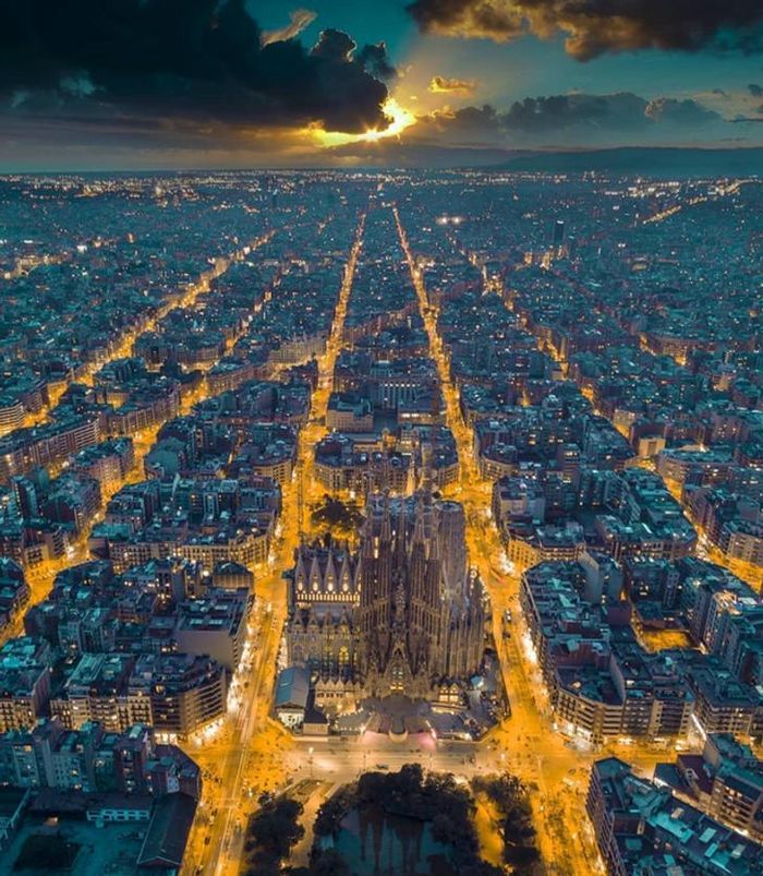 Đèn đêm của Barcelona.