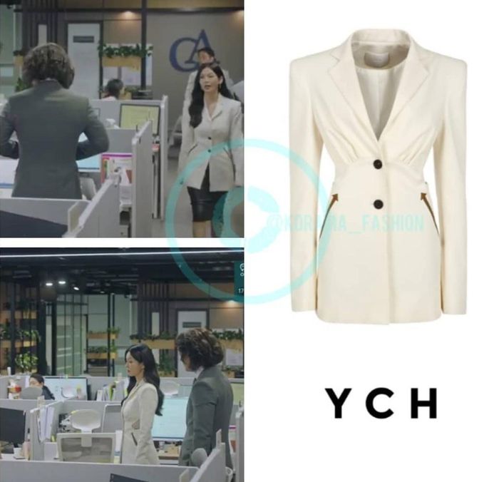  Mới đây, fan nhanh chóng phát hiện mẫu blazer cô mặc ở tập 15 trùng với thiết kế Son Ye Jin diện trong phim Hạ cánh nơi anh. Sự kết hợp cùng váy da đen và lối trang điểm sắc sảo giúp diễn viên Penthouse thể hiện tốt vai phản diện. Ảnh: @kdrama_fashion. 