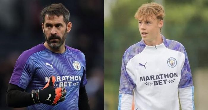 Thủ môn Scott Carson và cầu thủ trẻ Cole Palmer