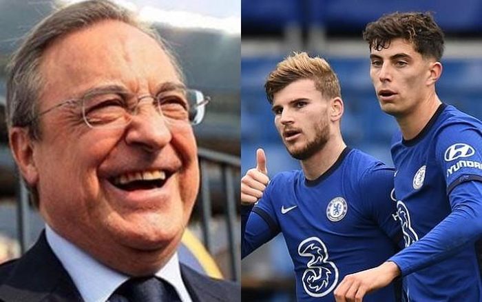Chủ tịch Perez được cho lấy làm vui mừng khi Kai Havertz chật vật ở Chelsea