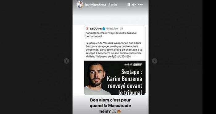 Benzema miêu tả phiên tòa như một “trò hề”