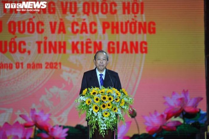 Phó Thủ tướng thường trực Trương Hòa Bình phát biểu chỉ đạo tại buổi lễ. (Ảnh: Phương Vũ)