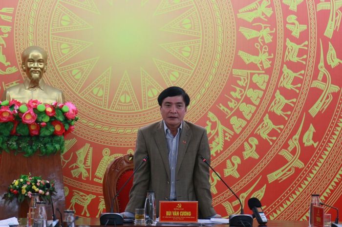 Ông Bùi Văn Cường, Bí thư Tỉnh ủy Đắk Lắk phát biểu tại buổi làm việc.