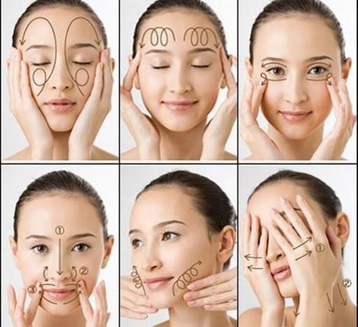 Khi massage mặt, nên theo hướng từ dưới lên, trong ra ngoài. Bạn có thể massage mặt bằng tay không hoặc muốn tăng thêm hiệu quả cũng có thể phối hợp thêm với các loại tinh dầu hay thảo dược thiên nhiên.
