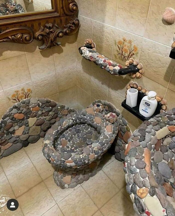 Chưa thấy đẹp ở đâu, chỉ nghĩ đến việc cọ rửa nhà vệ sinh cũng đủ khiến gia chủ hoảng sợ.