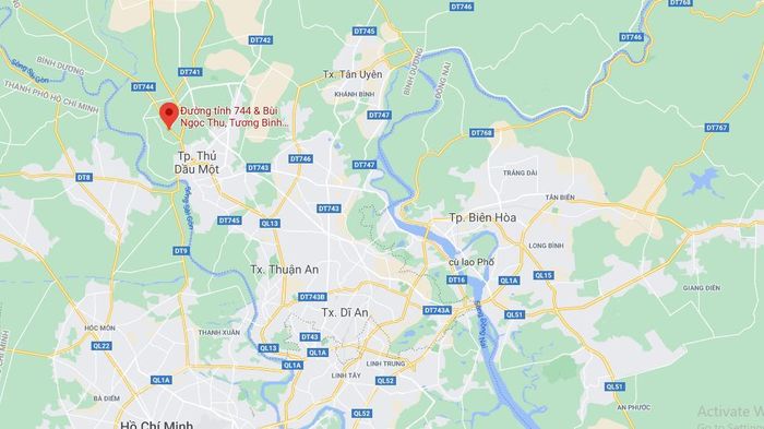  Nơi xảy ra vụ tai nạn (chấm đỏ). Ảnh: Google Maps. 