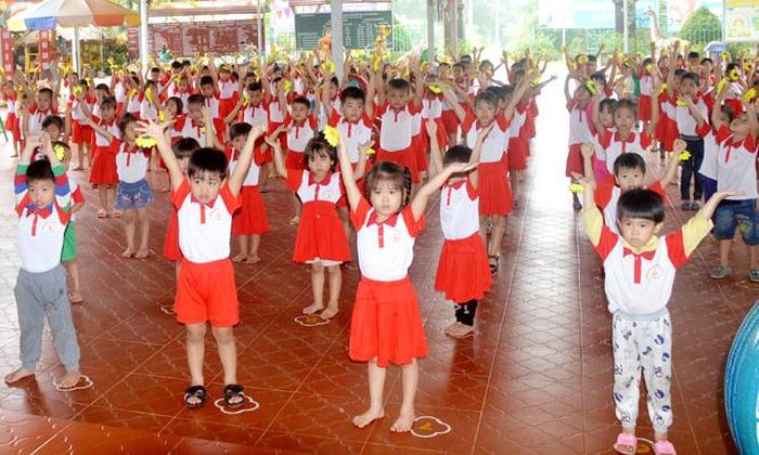 Chất lượng chăm sóc, giáo dục trẻ của trường mầm non Đình Bằng ngày càng được nâng cao.