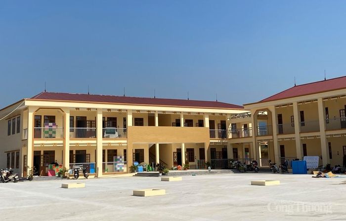 Trường mầm non xã Tân Liên, huyện Cao Lộc mới được xây dựng khang trang, sạch đẹp