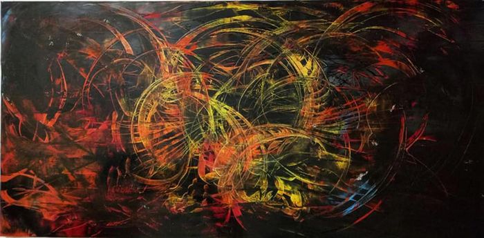 Nhịp điệu của những cặp sừng - Sơn dầu (140 x 120cm)