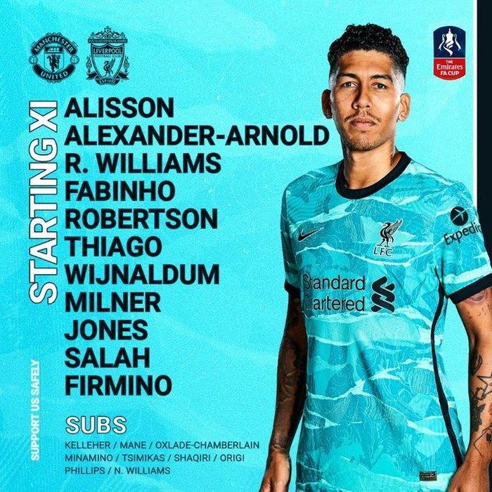 Đội hình ra sân của MU và Liverpool