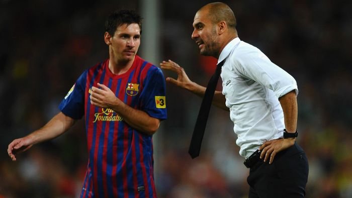  Messi tỏa sáng rực rỡ khi Pep Guardiola là HLV trưởng Barca. Ảnh: Getty. 