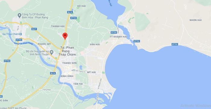  Vụ tai nạn xảy ra trên cầu Thanh Hải (chấm đỏ). Ảnh: Google Maps. 
