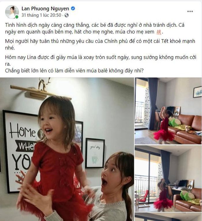 Lan Phương hạnh phúc chia sẻ loạt khoảnh khắc con gái cưng diện váy công chúa "xoay tròn suốt ngày, sung sướng không muốn cởi ra".