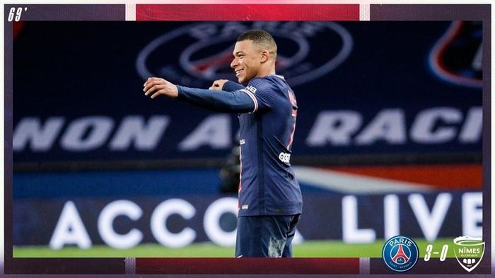 Kylian Mbappe ghi tuyệt phẩm ấn định chiến thắng 3-0 cho PSG ở phút 68