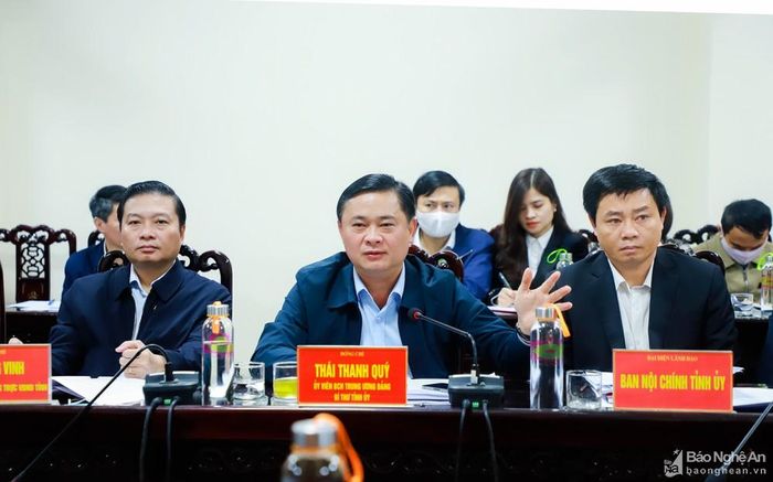 Đồng chí Thái Thanh Quý - Ủy viên Trung ương Đảng, Bí thư Tỉnh ủy kết luận nội dung tiếp công dân. Ảnh: Thành Duy