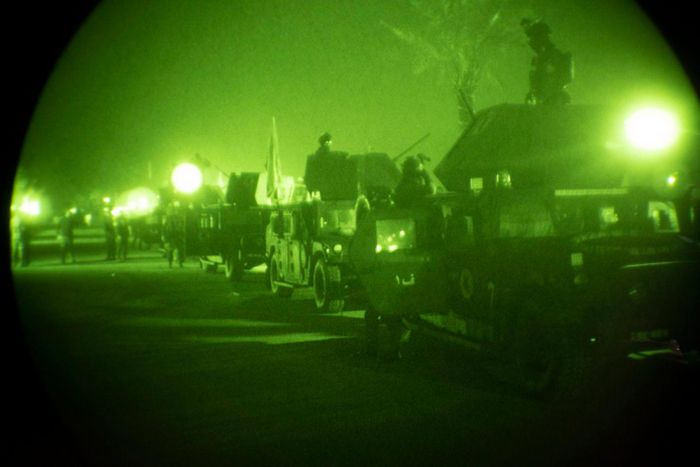  Đoàn xe của Lực lượng chống khủng bố Iraq hướng về Fallujah. Ảnh: Washington Post. 