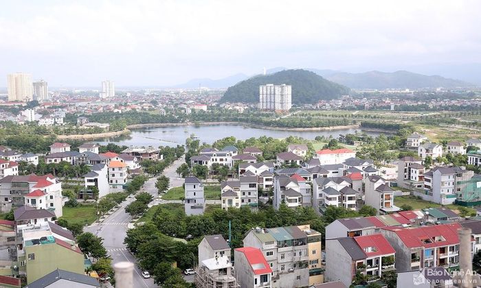 Không gian đô thị Vinh về phía Nam ngày càng hoàn thiện kéo theo giá bất động sản vùng ven tăng đột biến trong thời gian qua. Ảnh: Lâm Tùng