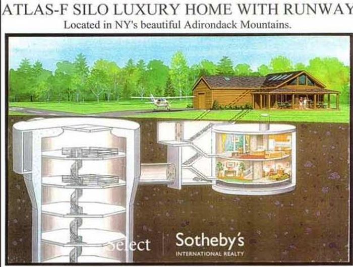SiloHome:Realtors Gregory Gibbons và Bruce Francisco đã mua một căn cứ tên lửa cũ và biến nó thành một hầm trú ẩn bên dưới một căn nhà. Nằm ở ngôi làng Saranac gần New York, dự án này được phát triển bởi Gibbons và Francisco sau sự kiện khủng bố 11/9 tại Mỹ, với mục đích tạo ra một nơi trú ẩn an toàn cho những gia đình giàu có. Dù họ định giá căn nhà và hầm trú ẩn hoàn chỉnh 18 triệu USD nhưng cuối cùng chỉ bán được 2,1 triệu USD. Khu phức hợp này bao gồm một hầm ngầm và một silo tên lửa (hầm ngầm chứa bệ phóng).