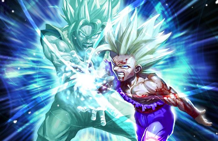 7. Tuy nhiên, thật tiếc cho sự hy sinh của Goku, Cell vẫn có thể tái sinh nhờ năng lực tái tạo mạnh mẽ của mình. Trận chiến cuối cùng là sự đối đầu giữa Gohan và Cell. Con trai của Goku dù đã gãy một tay, vẫn cùng linh hồn của cha mình hợp chưởng nhằm tiêu diệt Cell. Đây là một trong những hình ảnh mang tính biểu tượng của bộ manga nổi tiếng. Ảnh: Wallpaperstaff.