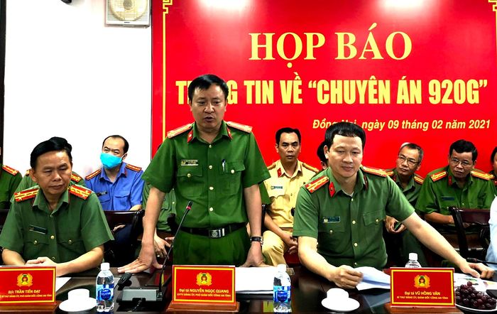 Công an Đồng Nai thông tin chuyên án. Ảnh: A.C.