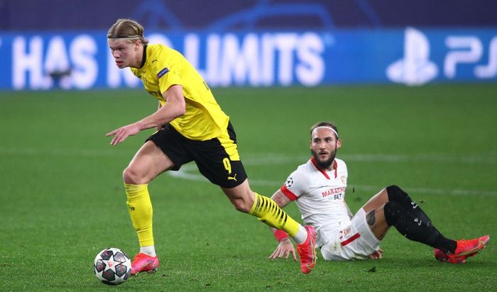  Haaland giúp Dortmund tạo lợi thế lớn trước Sevilla ở vòng 16 đội Champions League. Ảnh: Getty. 