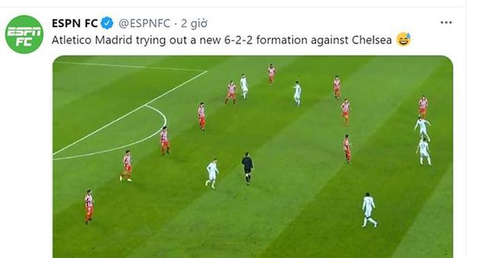 Sơ đồ phòng ngự của Atletico Madrid ở trận gặp Chelsea