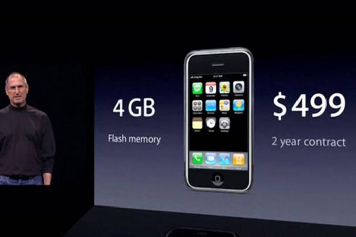 iPhone đời đầu có giá lên tới 499 USD cho phiên bản chỉ có 4 GB bộ nhớ trong. Ảnh: BI