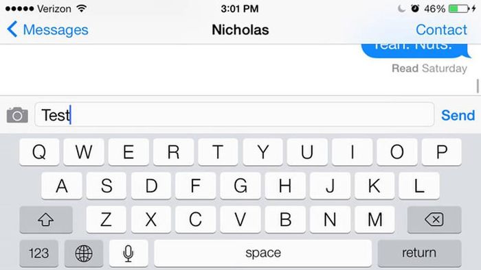 Bàn phím iPhone lúc đó cũng không khả dụng ở chế độ xoay màn hình ngang. Ảnh: BI