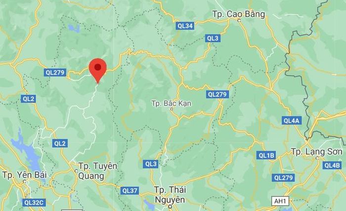  Tai nạn xảy ra trên quốc lộ 2C, đoạn qua xã Thanh Tương, huyện Na Hang, Tuyên Quang. Ảnh: Google Maps. 