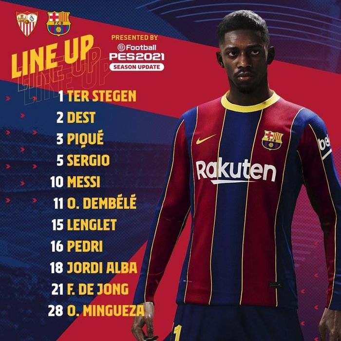 Đội hình xuất phát của Barca