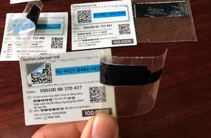 Thẻ cào đã qua sử dụng bị "độ" lại để lừa đảo.