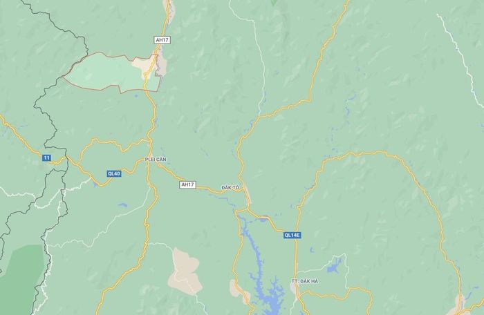  Xã Đắk Dục, nơi xảy ra tai nạn. Ảnh: Google Maps. 
