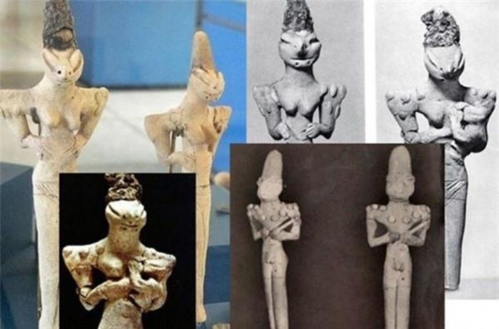 Tượng có thân người đầu thằn lằn bí ẩn.