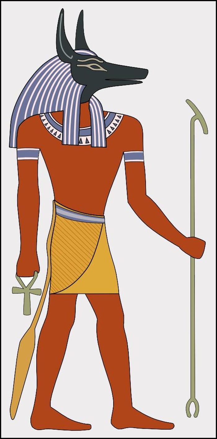 Điển hình là thần Anubis, vị thần chết quyền lực trong tôn giáo Ai Cập, được mô tả mang hình hài một người đàn ông có đầu chó rừng.