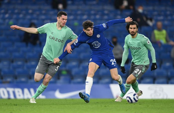  Havertz chơi trận đấu hay nhất mùa giải trước Everton kể từ khi chuyển đến Chelsea. Ảnh: Reuters. 