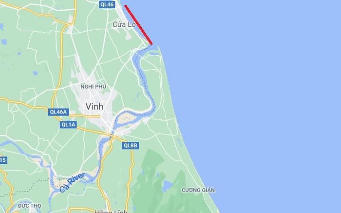  Bãi biển Cửa Lò ở thị xã Cửa Lò, Nghệ An. Ảnh: Google Maps. 